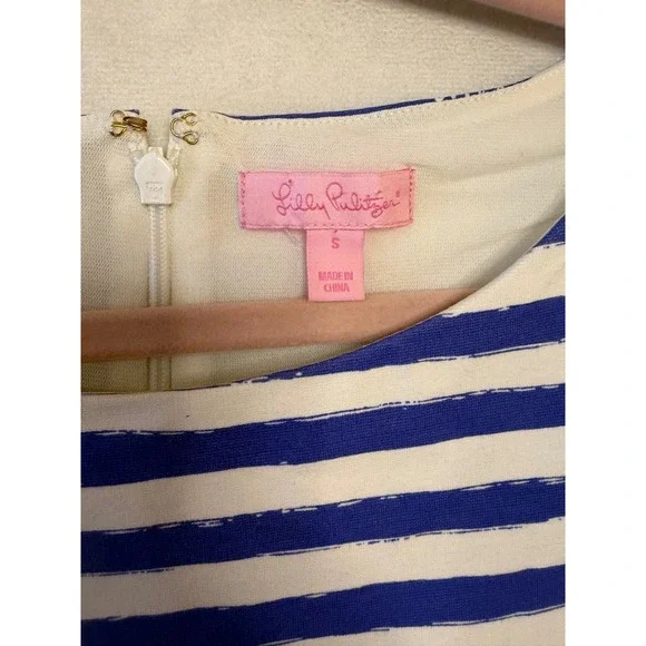 Lilly Pulitzer Striped Cap Sleeve Sheath Dress Blue White Size S - Picture 3 of 6
